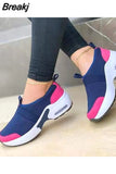 Mujer Women's Shoes 2023 Fashion Mesh Casual Sport Shoes Platform Wedge Sneakers Plus Size Flats Zapatillas
