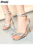 Sandals Woman Leather Low-heeled Fabric Basic Hoof Heels Rubber PU Low Sandals Woman Leather Low-heeled PU Basic Rubber