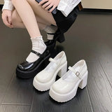 2024 New Waterproof Platform High Heels Women's Thick Heels Black Sexy Catwalk Cheongsam Professional Women's Singles