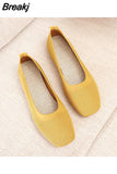 of Women 2023 Summer Fashion Knitted Mesh Breathable Ladies Loafers Comfort Square Toe Casual Flats Zapatos De