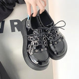 Shoes Lolita Shoes Mary Janes Women's Shoes Chain Uniform Jk Student Shoes Women Girl Round Toe Lolita Vintage