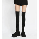 Winter Women's Over The Knee Sock Boots 2023 Stretch Knitted Thick Heels Long Boots Woman Slip on Platform