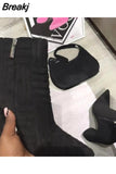 New Women's Brand Luxury High Heels Fashion Green Towel Warm Street Style Women's Boots Pointed Toe Fashion Women's