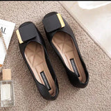 Shoes Women 2023 New Fashion Square Breathable Casual Black Comfortable Work Shoes Soft Large Size Women's Loafers