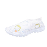 Cartoon Nurse Doctor Print Women Sneakers Slip on Light Mesh Shoes Summer Breathable Flats Shoes Zapatos