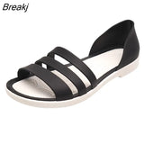 Women Summer Flat Sandals 2023 Open-Toed Slides Slippers Candy Color Casual Beach Outdoot Female Ladies Jelly