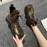 Breakj Martin Boots Women 2025 Autumn/Winter New Round Head Thick Bottom V Mouth With Low-T-Crash Women's