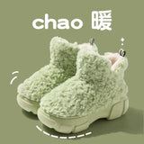 Boots Women 2023 Winter Thick Plush Warm Ankle Boots Thick Botttom Women's Snow Boots Shoes Indoor Outdoor Home
