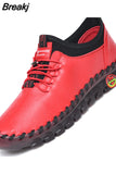 Sneakers Women Retro Shoes Loafers Lace-Up Vulcanized Pu Leather High Quality Ladies Summer Solid Flats Chaussure