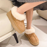 Luxury Winter Snow Boots for Women Long Plush Warm Platform Ankle Boots Woman Thick Bottom Anti Slip Cotton Shoes Plus