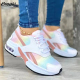 Sneakers Spring and Autumn New Lace Up Wedge Platform Shoes 2022 Ladies Outdoor Fashion Air Cushion Casual Running
