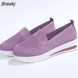 Fashion New women knitted shoes Fashion slip on Plus Size Casual Ladies Loafers Breathable mesh Light comfortable
