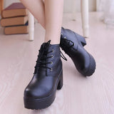 Size 41 Ankle Boots, Short Boots, Thick Heels, Martinson Pastry Tie, Thick Soles, High Heels, Single