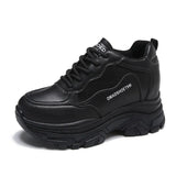 White Chunky Sneakers Women Fashion Thick Sole Platform Sport Shoes for Women Spring 2023 PU Leather Zapatillas De