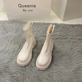 White Thin Martin Boots Children's Shoes 2024 New Summer Brown Korean Ankle Boots Black