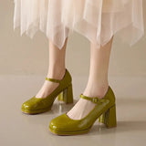 Heels Women 2023 Trend Chunky Heels Platform Lolita Mary Jane shoes Elegant Party Korean Shoes Dress beige yellow