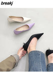 Med Heels Woman 2023 New Spring Pointed Toe Pumps Women's Shoes Office Ladies Dress Pumps Shoes Party Wedding Shoes