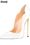 brand shoes plus size 33-45 pointed 12cm high stiletto heels 10cm 8cm shallow fashion classic women pumps QP042