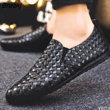 Shose Men Casual boat walking Shoes Summer Male Breathable Resistant Empty Soft Background Lattice Loafers