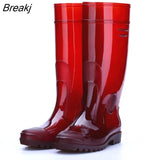 Men's Safety Work Rainboots PVC Waterproof Water Shoes Winter Wellies Autumn Non-Slip Knee-High Rain Boots Male Rubber