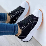 Canvas Shoes Women Cross Strap Sneakers Round Toe Thick Sole Casual Shoes Women 2023 New Summer Women's Vulcanized