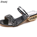 Sandals Women High Heels Luxury Shoes Women Designers Women Square Heels Sandals Ladies Shoes Bling Gold Silver