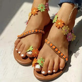 For Women Sexy Sandals Ladies Flat Shoes Sweet Bohemian Sandals Summer Breathable Casual Beach Slippers