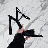 Women's Shoes Sexy Sandals Summer Square High-heeled Shoes Pointed Stiletto Sexy Nightclub Shoes Platform