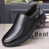 Winter Leather Casual Shoes for Men Loafers Luxury Brand Comfortable Warm Plush Moccasins Men's Dress Shoes Plus Size