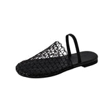 Breakj Street High-Value Net Woven Bun Head Drag Summer New Simple Word With Round Head Flat Cool