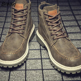 Winter Boots for Men Platform Male Casual Motorcycle Ankle Boots Men's Tooling Shoe Fashion High Top Boots Mens Snow
