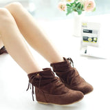 Ankle Boots Winter Shoes For Women Flat Heel Zipper Boots-Women Round Toe Low 2024 Rubber Over-the-Knee Ladies Autumn PU