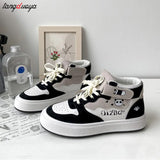 shoes Women's Mid Top Casual Shoes 2024 Spring Autumn Versatile Breathable Sneakers Thick Soled Shoes Woman