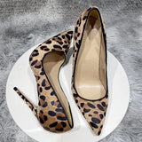 leopard pointed toe woman shoes 12cm stiletto high heel big size cozy shallow dating classic pumps BM031