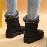 Size 44 Waterproof Snow Boots Women 2023 Warm Thick Plush Winter Ankle Boots Women Non Slip Platform Cotton Padded