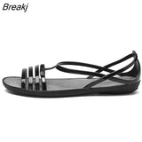 New 2023 Jelly Sandals Women Casual Flat Non-slip Sandals Fashion Outdoor Casual Non-slip Beach Shoes Sandalias De