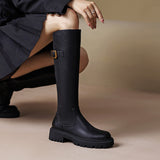 Mm Big Round Brown Knight Boots, Stretch Boots, Thick Legs, High Boots, Thick Soles, Long Boots, Large Size