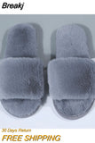 Women's Winter Home Slippers Cute Autumn Solid Color Warmth Thick Plush PVC Non-Slip Leisure Shoes Soft Bedroom Floor
