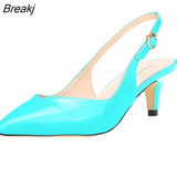Women Sandals Sexy Pointed Toe 5cm Thin Heel Shoes Stiletto Daily all-match High Heels Buckle Strap Wedding
