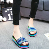 Women Sandal Slippers Platform Bath Slippers Wedge Beach Flip Flops High Heel Beach Slide Shoes EVA Fashion Casual