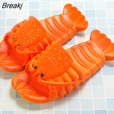 Runway Lobster Slippers Unisex Men Funny Slides Animal Fishing Flops For Boys Summer Slippers Beach Shoes Man Mules