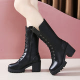 And Winter New Martin Boots Women Thick And Thick Bottom High-Heel Boots - Large