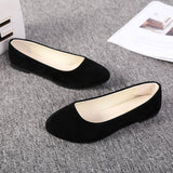 Spring Autumn Women Shoes Flock Flats Comfortable Flat Shoes Women Flats Loafers Shallow Slip on Shoes Red Black Plus