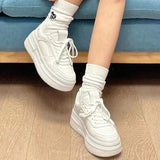 Woman Casual Shoes Lace-up Platform Running Sneakers Women Comfort Shoes Female Flat Fashion White Sports Shoes