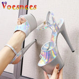 Dance Shoes Women Sexy Show Sandals 15 17 20CM High Heels Bright Color Platform Sandals Girls Shoe for Party Club