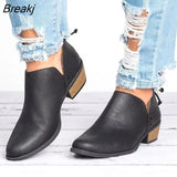 Women's Shoes Women's Boots Short Boots Ankle Boots Women's Solid Color Pointed Toe Casual Back Zipper Low Heel Shoes