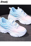 Colors Breathable Platform Sneakers 2023 New Casual All-match Mesh Lightweight Sprots Running Shoes Fashion Spring