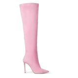 Women Knee High Boots Pointed Toe High Heel Ladies Shoes Party Shoes Stiletto Demonia Boots Stretch Cloth Boots For Women