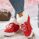 Breakj Short-Haired Long Hairy Leather Snow Boots Women's Wind Plus Thick