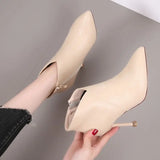 Black Footwear Sexy Female Ankle Boots Heeled Very High Heels Short Shoes for Women Y2k Quality Goth Pu New Rock in